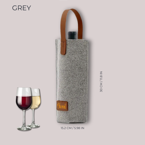 Personalized Felt Bottle Carrier - Custom Wine & Champagne Tote Bag - Image 2