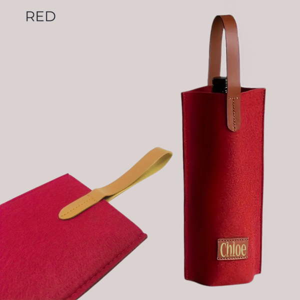 Personalized Felt Bottle Carrier - Custom Wine & Champagne Tote Bag - Image 9