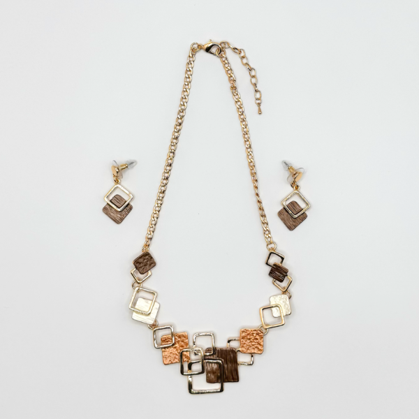 Audrey Set Necklace & Earrings – Geometric Boho Jewelry Inspired by Paris - Image 10