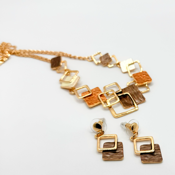 Audrey Set Necklace & Earrings – Geometric Boho Jewelry Inspired by Paris - Image 6