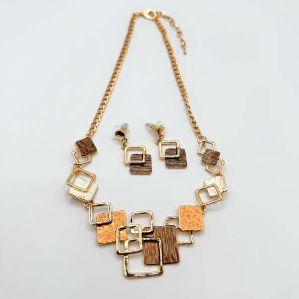 Audrey Set Necklace & Earrings – Geometric Boho Jewelry Inspired by Paris - Image 8