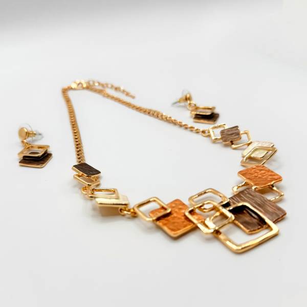 Audrey Set Necklace & Earrings – Geometric Boho Jewelry Inspired by Paris - Image 9