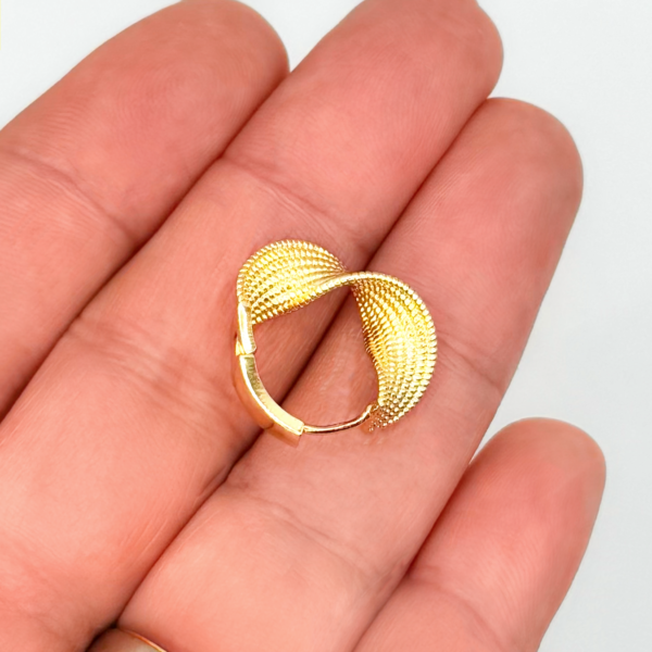 Camille Woven Wave Earrings - Elegant Wedding & Daily Wear Hoop - Image 10