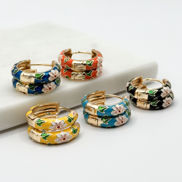 Floral Hoop Earrings – French Elegance in Every Detail - Image 3