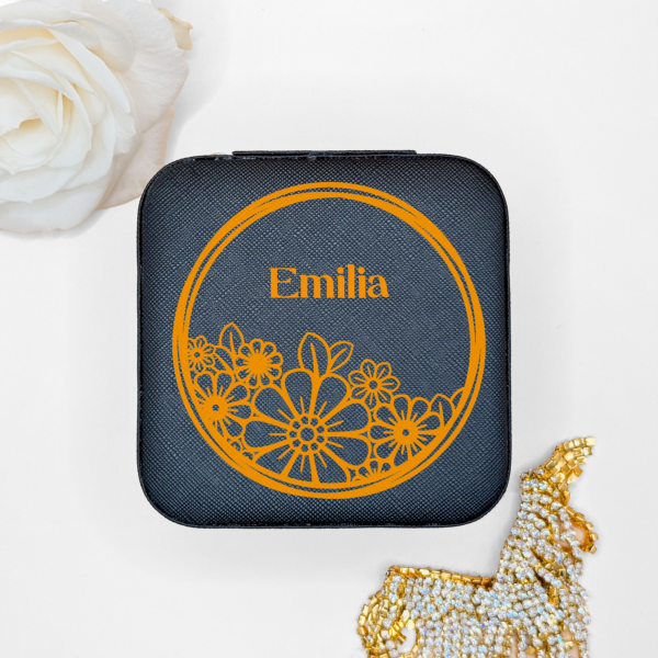 Bloom Personalized Jewelry Box with Mirror - Image 12