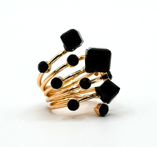 Paulette Geometric Rhinestone Ring – Vintage-Inspired Statement Jewelry for Women