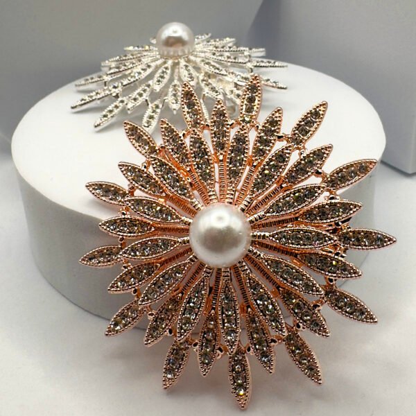 Flower Brooch – Elegant Pearl & Rhinestones Pin for Weddings, Gifts, and Special Occasions - Image 9