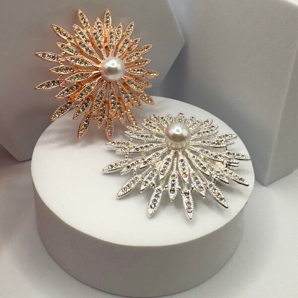 Flower Brooch – Elegant Pearl & Rhinestones Pin for Weddings, Gifts, and Special Occasions - Image 8