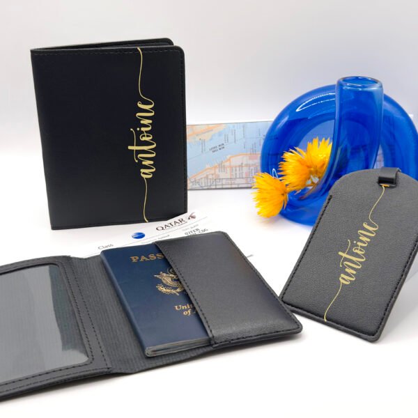 Travel Gift Set – Personalized Passport Holder and Luggage Tag for Bridesmaids and Couples - Image 4