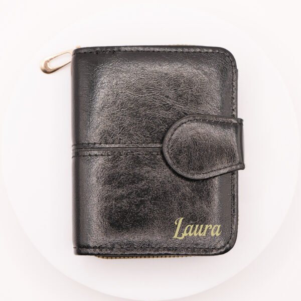 Vintage Wallet – Personalized Eco Leather Bi-Fold Wallet with Zipper - Image 10