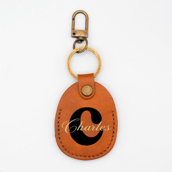 Leather AirTag Keychain – Personalized Genuine Leather Tracker Holder - Image 12