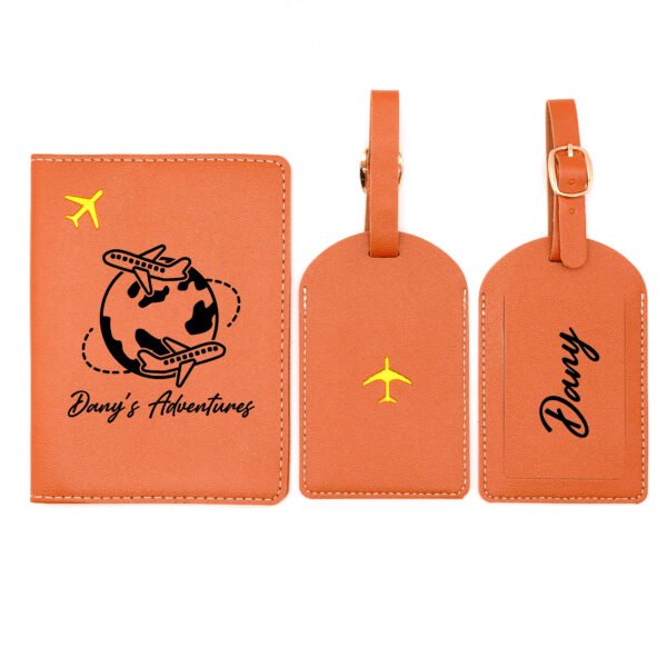 Personalized Passport Cover Set with Luggage Tag – Elegant Custom Gift for Couples & Travelers - Image 6