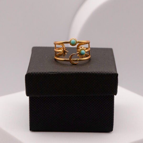 Boho Star Moon Ring – Gold Stainless Steel Celestial Jewelry for Women - Image 9