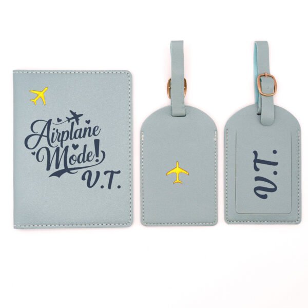 Personalized Passport Cover Set with Luggage Tag – Elegant Custom Gift for Couples & Travelers - Image 5