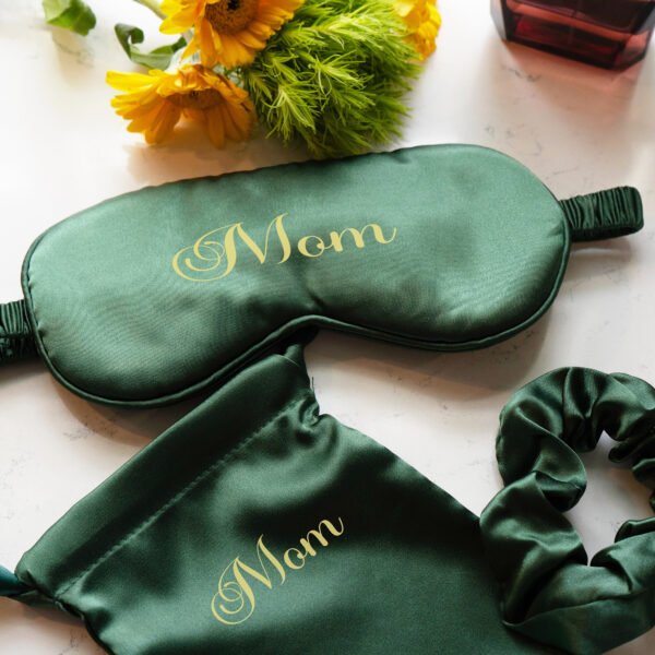 Personalized Sleep Mask Set with Silk-Like Finish – Custom Gift with Scrunchie and Travel Pouch - Image 5