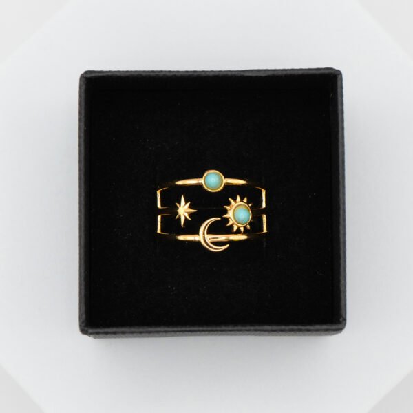 Boho Star Moon Ring – Gold Stainless Steel Celestial Jewelry for Women - Image 3
