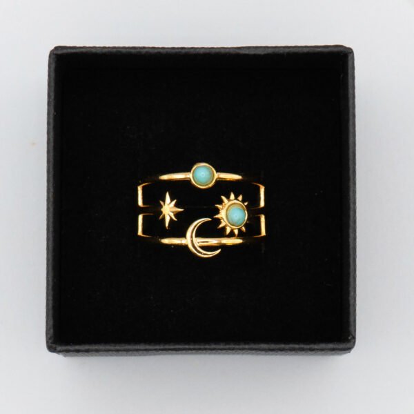 Boho Star Moon Ring – Gold Stainless Steel Celestial Jewelry for Women - Image 2